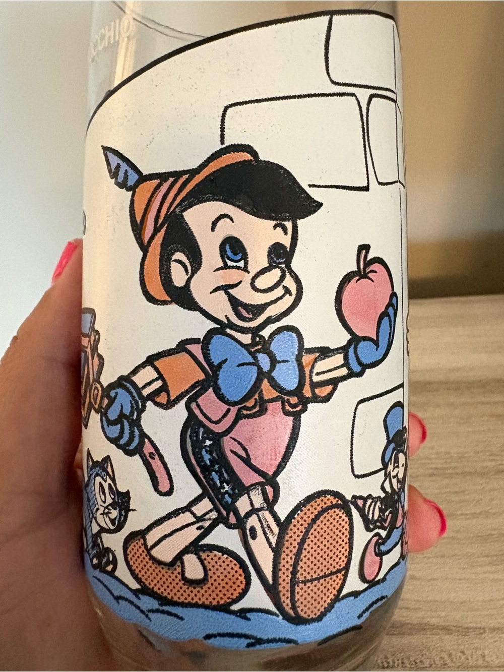 Pinocchio Geppetto Rare Pepsi Walt Disney Collector Series  Glass Vintage 1980’s